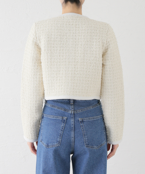 La TOTALITE(ラトータリテ)の「【TORRAZZO DONNA/トラッゾドンナ】Compact Knit Jacket(ノーカラージャケット・レディース・ブラック/アイボリー・FREE)」の13枚目の写真