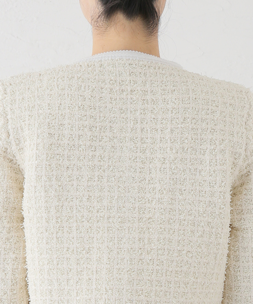 La TOTALITE(ラトータリテ)の「【TORRAZZO DONNA/トラッゾドンナ】Compact Knit Jacket(ノーカラージャケット・レディース・ブラック/アイボリー・FREE)」の15枚目の写真