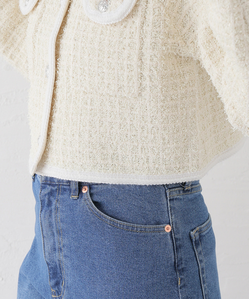 La TOTALITE(ラトータリテ)の「【TORRAZZO DONNA/トラッゾドンナ】Compact Knit Jacket(ノーカラージャケット・レディース・ブラック/アイボリー・FREE)」の20枚目の写真