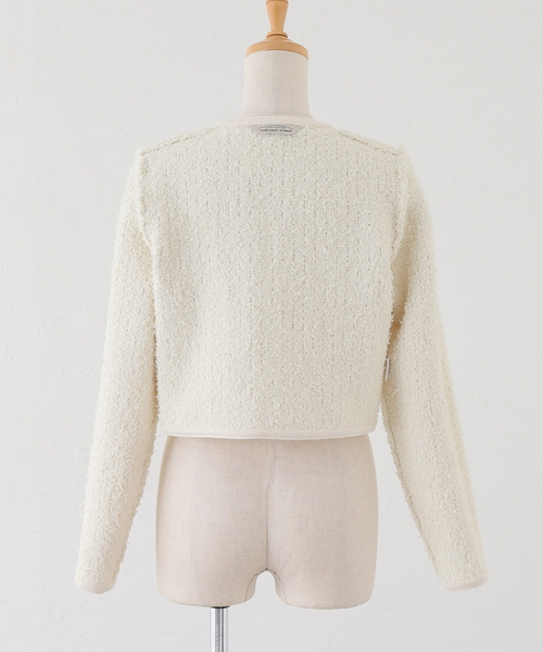La TOTALITE(ラトータリテ)の「【TORRAZZO DONNA/トラッゾドンナ】Compact Knit Jacket(ノーカラージャケット・レディース・ブラック/アイボリー・FREE)」の22枚目の写真