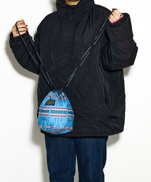 PENDLETON(ペンドルトン)の「【 PENDLETON / ペンドルトン 】コーデュロイ ドローバック 巾着バックCORDUROY DRAW BAG(ショルダーバッグ・レディース・オフホワイト/ブラック/ブルー・FREE)」の10枚目の写真