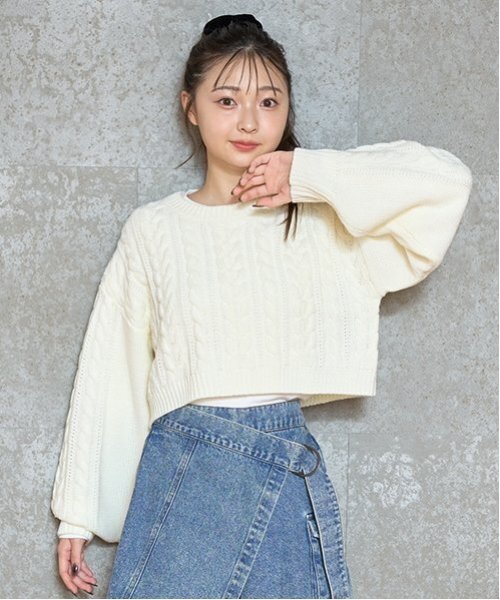 LOHEN /ローヘン　ミラノリブクロップドニット23SS /ホワイト ローヘン lohen ミラノリブクロップドニット 白 ホワイト 新品未使用