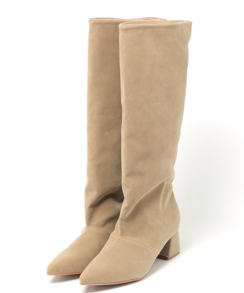 saloon（サルーン）の「SALOON(サルーン)/ワイドシャフトロングブーツ（ブーツ・レディース・ベージュ/ブラック・MEDIUM/LARGE/SMALL）」の3枚目の写真