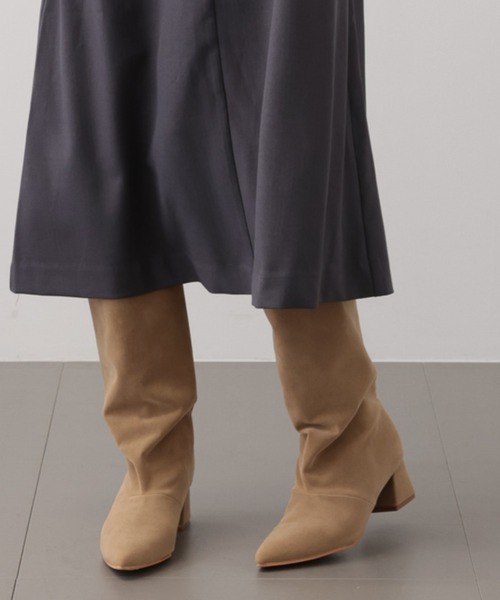 saloon（サルーン）の「SALOON(サルーン)/ワイドシャフトロングブーツ（ブーツ・レディース・ベージュ/ブラック・MEDIUM/LARGE/SMALL）」の13枚目の写真