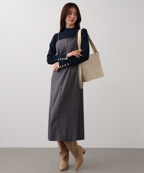 saloon（サルーン）の「SALOON(サルーン)/ワイドシャフトロングブーツ（ブーツ・レディース・ベージュ/ブラック・MEDIUM/LARGE/SMALL）」の9枚目の写真