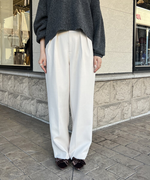 Chez toi(シェトワ)の「2タックワイドパンツ(その他パンツ・レディース・チャコールグレー/ブラック/アイボリー・FREE)」の15枚目の写真