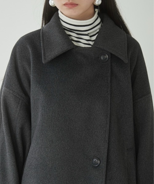 【美品】アンクレイヴ コクーンPコート メルトンウール ダブルブレスト エクリュ 美品】アンクレイヴ コクーンPコート メルトンウール ダブルブレスト