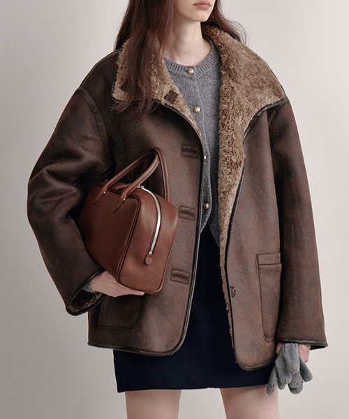 セール】合皮パイピング ムートンジャケット FD24W262【Fano Studios