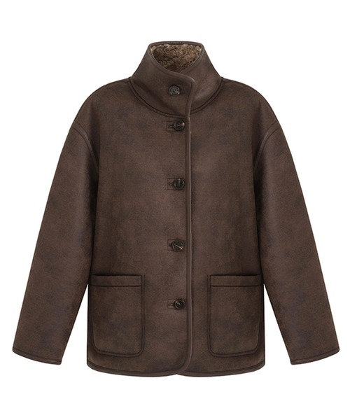 セール】合皮パイピング ムートンジャケット FD24W262【Fano Studios