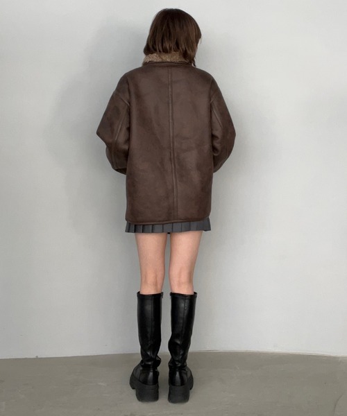 合皮パイピング ムートンジャケット FD24W262【Fano Studios