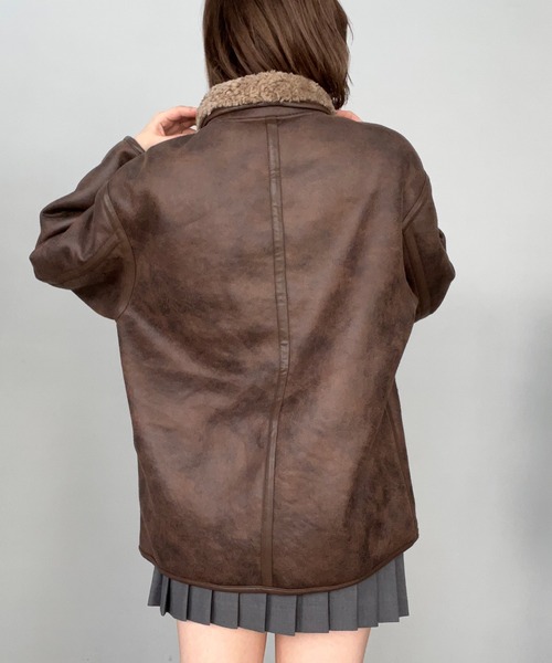 セール】合皮パイピング ムートンジャケット FD24W262【Fano Studios