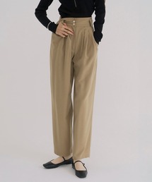 WIDE BELT TUCK PANTS