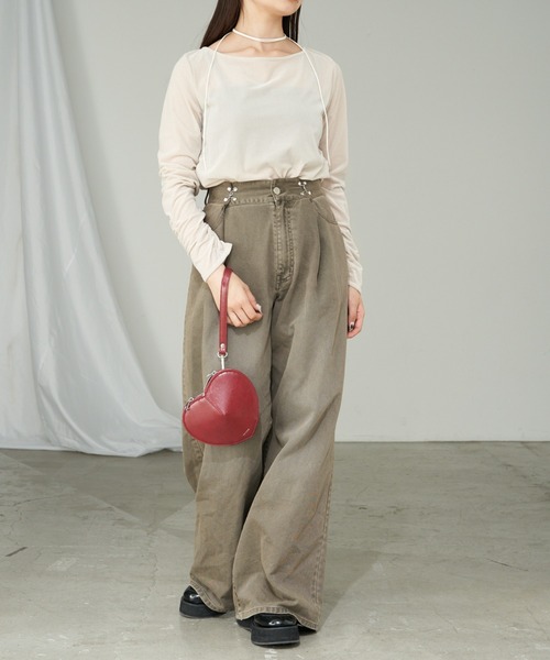 RAY CASSIN(レイカズン)の「【万能アイテム】柄シアーインナー / ベロア / 花柄(Tシャツ/カットソー・レディース・チャコールグレー/アイボリー/ブラック系その他2/ベージュ系その他2・FREE)」の7枚目の写真