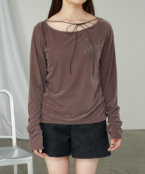 RAY CASSIN(レイカズン)の「【万能アイテム】柄シアーインナー / ベロア / 花柄(Tシャツ/カットソー・レディース・チャコールグレー/アイボリー/ブラック系その他2/ベージュ系その他2・FREE)」の16枚目の写真