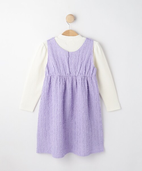SHOO・LA・RUE(シューラルー)の「◆【洗える/110-140cm】着るだけでコーデが決まる ジャカード ドッキングワンピース(ワンピース・キッズ・パープル/ブラック・14/13/12/11)」の11枚目の写真