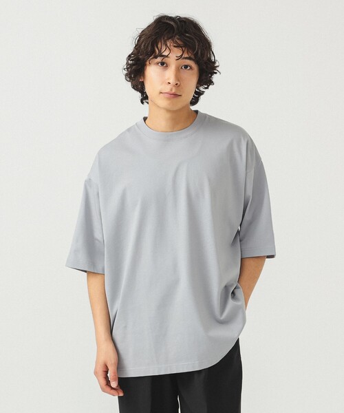 BEAMS(ビームス)の「BEAMS / ルーズ シルケットTシャツ(Tシャツ/カットソー・メンズ・ブラック/ホワイト系その他6/ライトグレー・XL/L/M/S)」の3枚目の写真