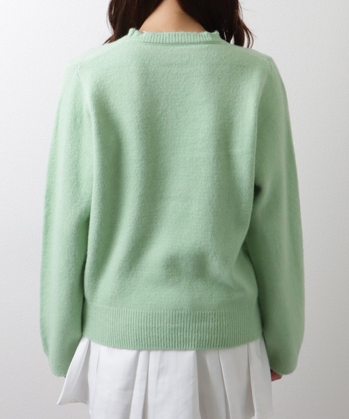 Lace Ladies(レースレディース)の「ストロベリー モチーフ付き クルーネック ケーブル ニット プルオーバー(ニット/セーター・レディース・ホワイト/ピンク/ミント・FREE)」の9枚目の写真