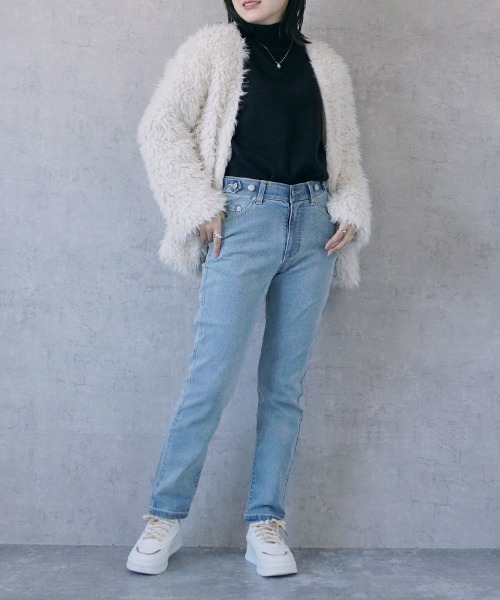 SELECT LEVERY(セレクトリベリー)の「リサイクルデニムわがままフィットスキニーパンツ(デニムパンツ・レディース・ライトブルー/ブルー/ネイビー/ブラック・SMALL/MEDIUM/LARGE/X-LARGE)」の9枚目の写真