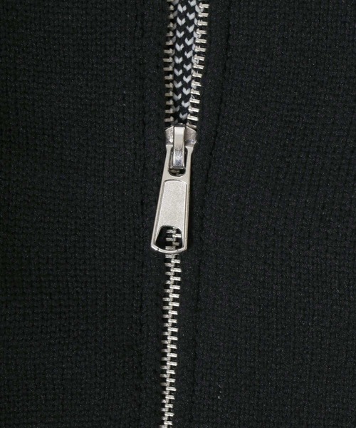 Salong hameu（サロン ハミュー）の「サッカーユニフォームデザイン ゲームシャツ風ウォッシャブルニット ジップブルゾン メンズ レディース ユニセックス/トラックジャケット（ニット/セーター・メンズ・オフホワイト/ブラック/ネイビー・M/L/LL）」の18枚目の写真