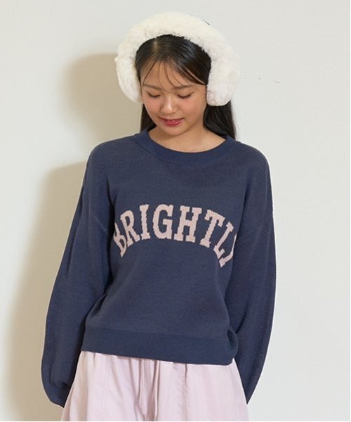 LOVETOXIC（ラブトキシック）の「【GOODPRICE】ジャガードクロップドニット（ニット/セーター・キッズ・ブラウン/ピンク/グリーン/ネイビー/ホワイト/トップグレー/オフホワイト/エンジ/ブラック/サックスブルー・S/M/L）」の7枚目の写真