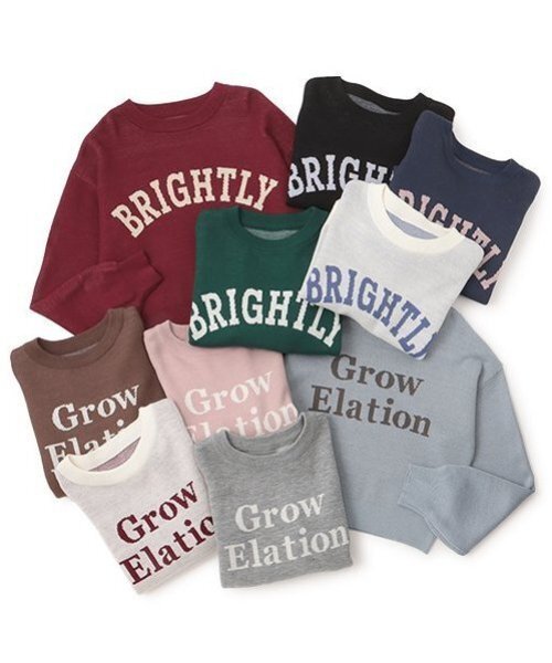 LOVETOXIC（ラブトキシック）の「【GOODPRICE】ジャガードクロップドニット（ニット/セーター・キッズ・ブラウン/ピンク/グリーン/ネイビー/ホワイト/トップグレー/オフホワイト/エンジ/ブラック/サックスブルー・S/M/L）」の18枚目の写真