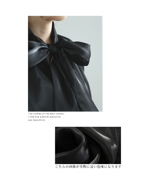 Sawa a la mode（サワアラモード）の「2wayオーガンジーボウタイブラウス（シャツ/ブラウス・レディース・ベージュ/ブラック・FREE）」の5枚目の写真