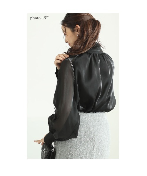 Sawa a la mode（サワアラモード）の「2wayオーガンジーボウタイブラウス（シャツ/ブラウス・レディース・ベージュ/ブラック・FREE）」の8枚目の写真