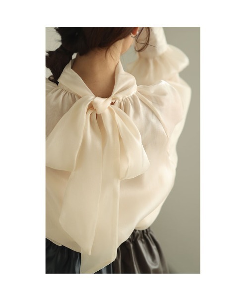 Sawa a la mode（サワアラモード）の「2wayオーガンジーボウタイブラウス（シャツ/ブラウス・レディース・ベージュ/ブラック・FREE）」の16枚目の写真