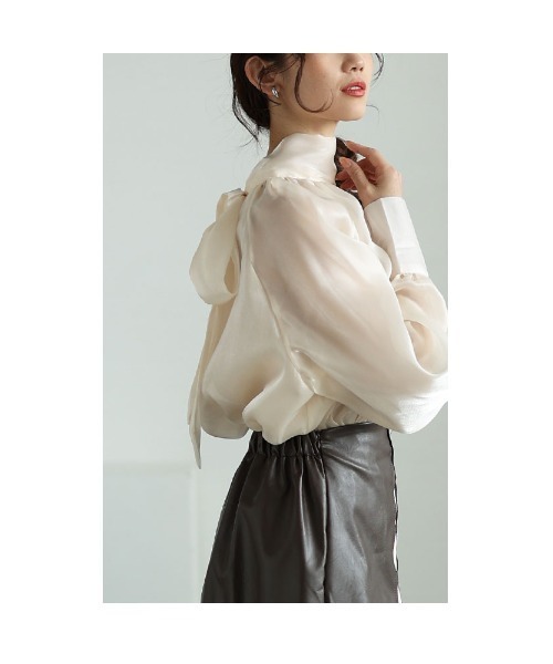 Sawa a la mode（サワアラモード）の「2wayオーガンジーボウタイブラウス（シャツ/ブラウス・レディース・ベージュ/ブラック・FREE）」の18枚目の写真