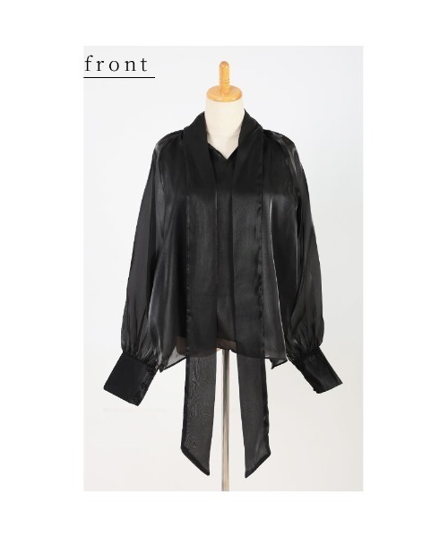 Sawa a la mode（サワアラモード）の「2wayオーガンジーボウタイブラウス（シャツ/ブラウス・レディース・ベージュ/ブラック・FREE）」の21枚目の写真