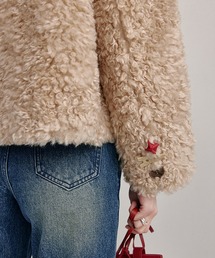 カラフルボタン ノーカラー ボアショートコート FD24W451【Fano