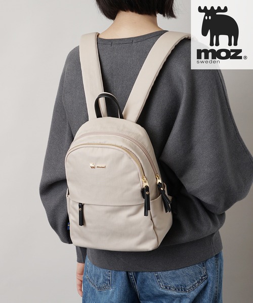 【未使用】moz リュック　WEB限定ブラック×ベージュ　ミニリュック WEB限定】moz モズ コンパクトミニリュック（バックパック