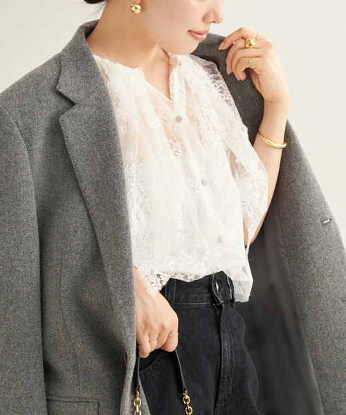 plage(プラージュ)の「Lace Gilet ブラウス(シャツ/ブラウス・レディース・ホワイト/ブラック・FREE)」の2枚目の写真