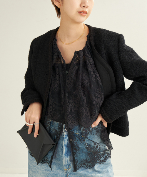 plage(プラージュ)の「Lace Gilet ブラウス(シャツ/ブラウス・レディース・ホワイト/ブラック・FREE)」の9枚目の写真