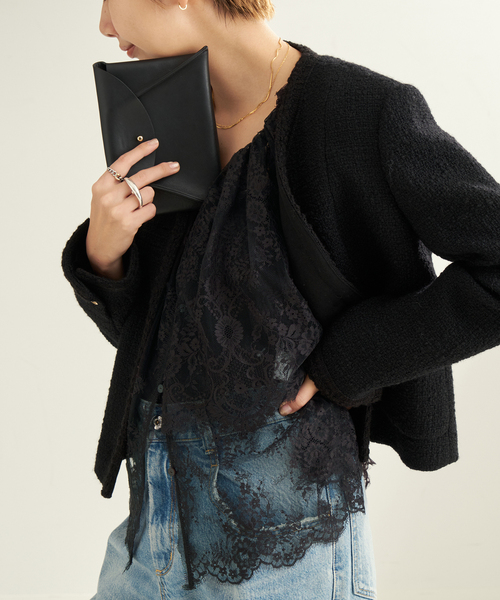 plage(プラージュ)の「Lace Gilet ブラウス(シャツ/ブラウス・レディース・ホワイト/ブラック・FREE)」の10枚目の写真