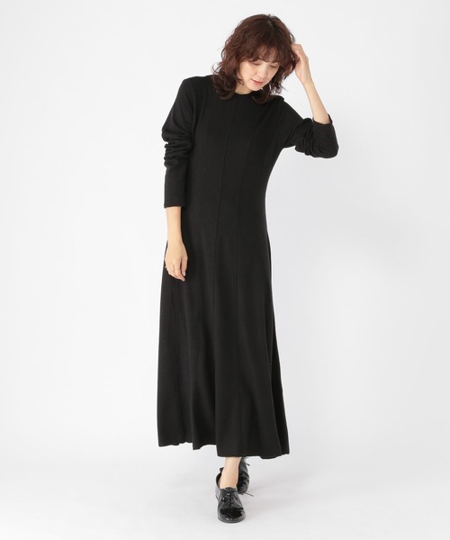 studio CLIP(スタディオクリップ)の「切り替えフレアワンピース(ワンピース・レディース・ブラック/カーキ・FREE)」の5枚目の写真