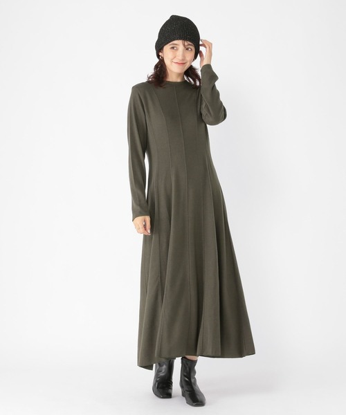 studio CLIP(スタディオクリップ)の「切り替えフレアワンピース(ワンピース・レディース・ブラック/カーキ・FREE)」の8枚目の写真