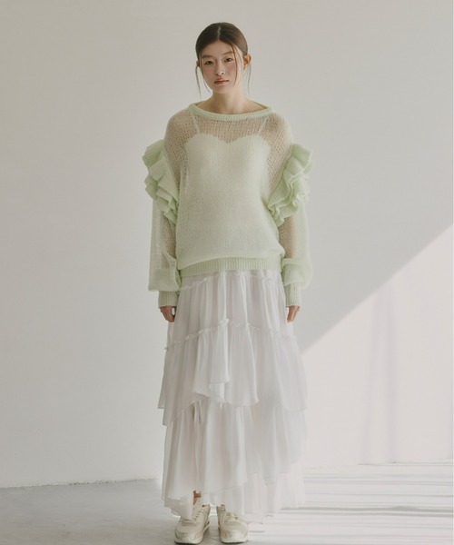 Olu.（オルドット）の「スカラップカップ付きインナー（キャミソール・レディース・ホワイト/ブラック・FREE）」の9枚目の写真