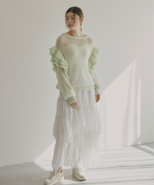 Olu.（オルドット）の「スカラップカップ付きインナー（キャミソール・レディース・ホワイト/ブラック・FREE）」の8枚目の写真