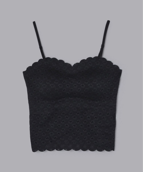 Olu.（オルドット）の「スカラップカップ付きインナー（キャミソール・レディース・ホワイト/ブラック・FREE）」の13枚目の写真