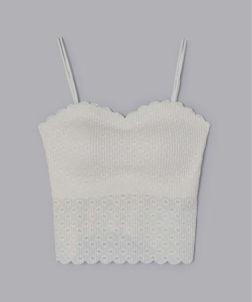 Olu.（オルドット）の「スカラップカップ付きインナー（キャミソール・レディース・ホワイト/ブラック・FREE）」の14枚目の写真