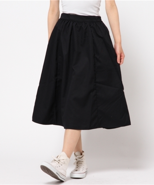 earth music&ecology(アースミュージックアンドエコロジー)の「ミモレフレアースカート(スカート・レディース・レッド/ウッド/キャメル/モスグリーン/ブラック/カーキ/ネイビー・FREE)」の5枚目の写真