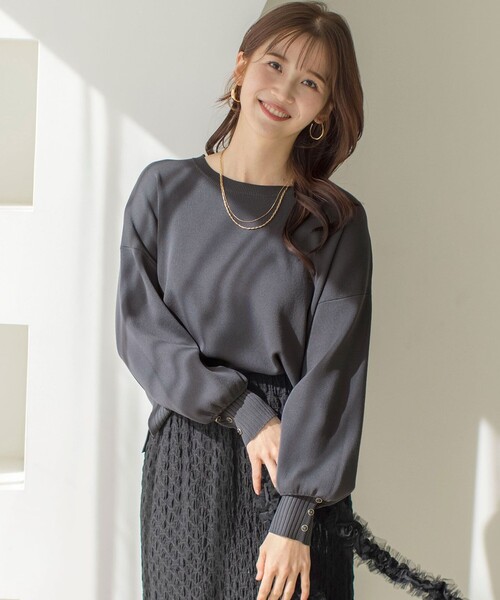 ANY SIS（エニィスィス）の「【花粉対策】ドルマン ニット（ニット/セーター・レディース・グレー系/ライトグリーン系/ホワイト系/ブルー系/ピンク系/ライトイエロー系・2）」の3枚目の写真