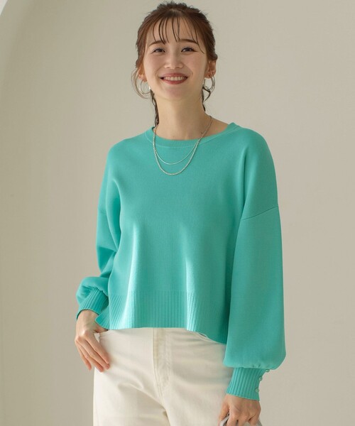 ANY SIS（エニィスィス）の「【花粉対策】ドルマン ニット（ニット/セーター・レディース・グレー系/ライトグリーン系/ホワイト系/ブルー系/ピンク系/ライトイエロー系・2）」の4枚目の写真