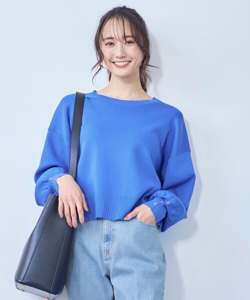 ANY SIS（エニィスィス）の「【花粉対策】ドルマン ニット（ニット/セーター・レディース・グレー系/ライトグリーン系/ホワイト系/ブルー系/ピンク系/ライトイエロー系・2）」の5枚目の写真