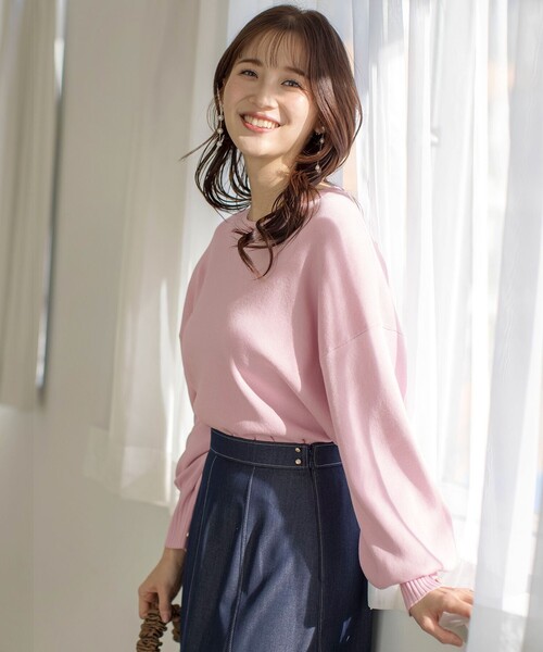 ANY SIS（エニィスィス）の「【花粉対策】ドルマン ニット（ニット/セーター・レディース・グレー系/ライトグリーン系/ホワイト系/ブルー系/ピンク系/ライトイエロー系・2）」の6枚目の写真