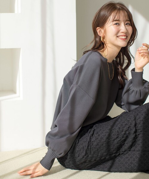 ANY SIS（エニィスィス）の「【花粉対策】ドルマン ニット（ニット/セーター・レディース・グレー系/ライトグリーン系/ホワイト系/ブルー系/ピンク系/ライトイエロー系・2）」の11枚目の写真