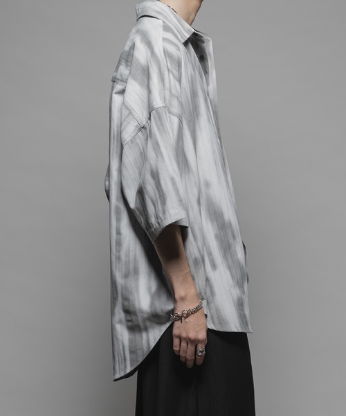 セール】Tie dye stripe over shirts/タイダイストライプ
