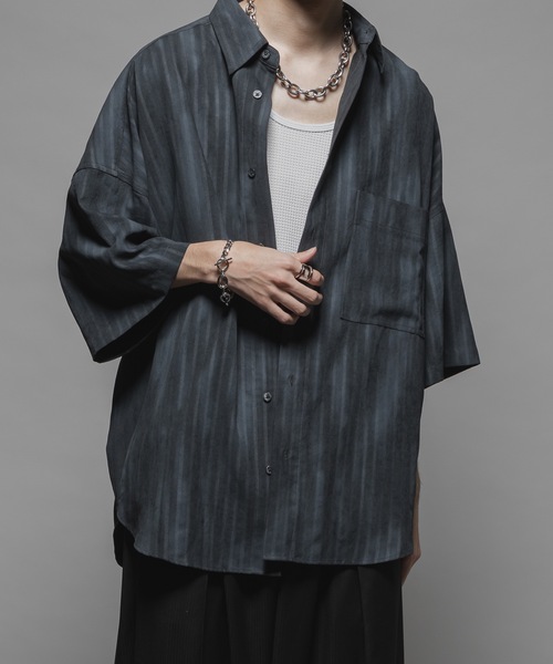 セール】Tie dye stripe over shirts/タイダイストライプ
