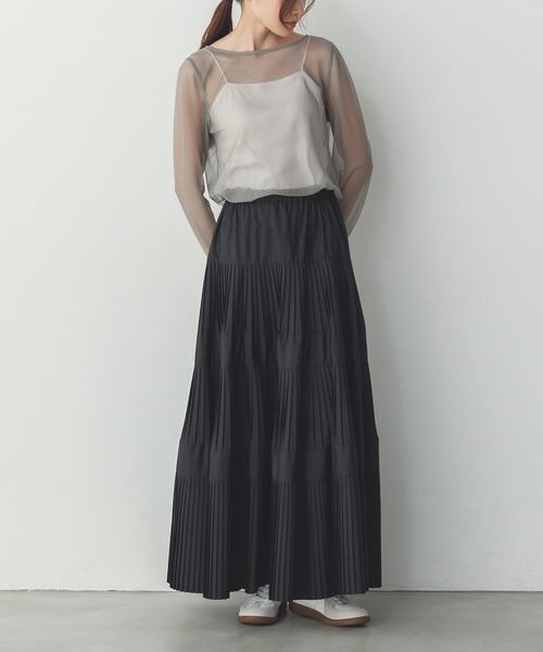 hunch(ハンチ)の「【WEB限定/別注】リバーシブルパワーネット クルーネックシアートップス(Tシャツ/カットソー・レディース・ベージュ系その他/ダークグリーン系/ブラック系その他・FREE)」の18枚目の写真